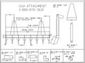 DR-100-8-5x5 Dozer Root Rake Line Drawing
