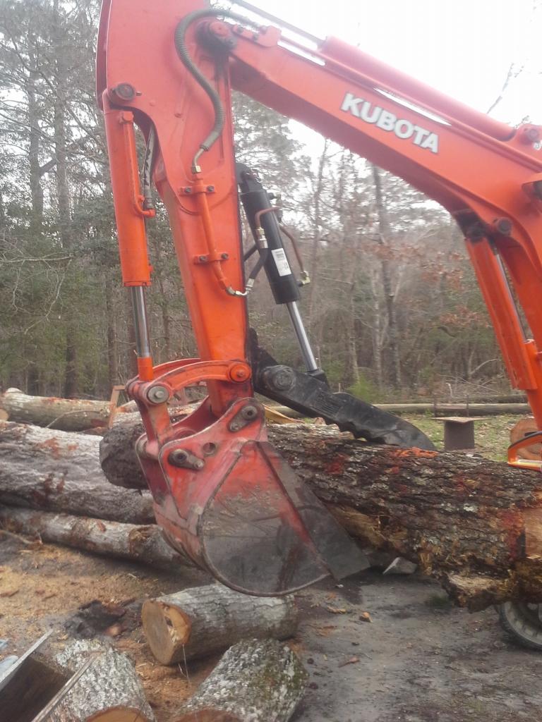 Ht830 hyraulic excavator thumb on kubota kx71 1