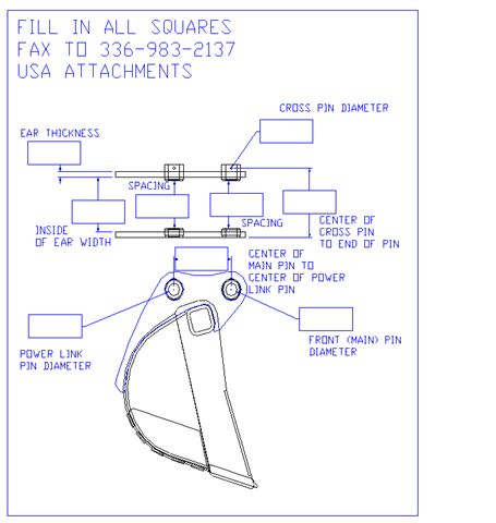 Cat Excavator Bucket Pin Size Chart