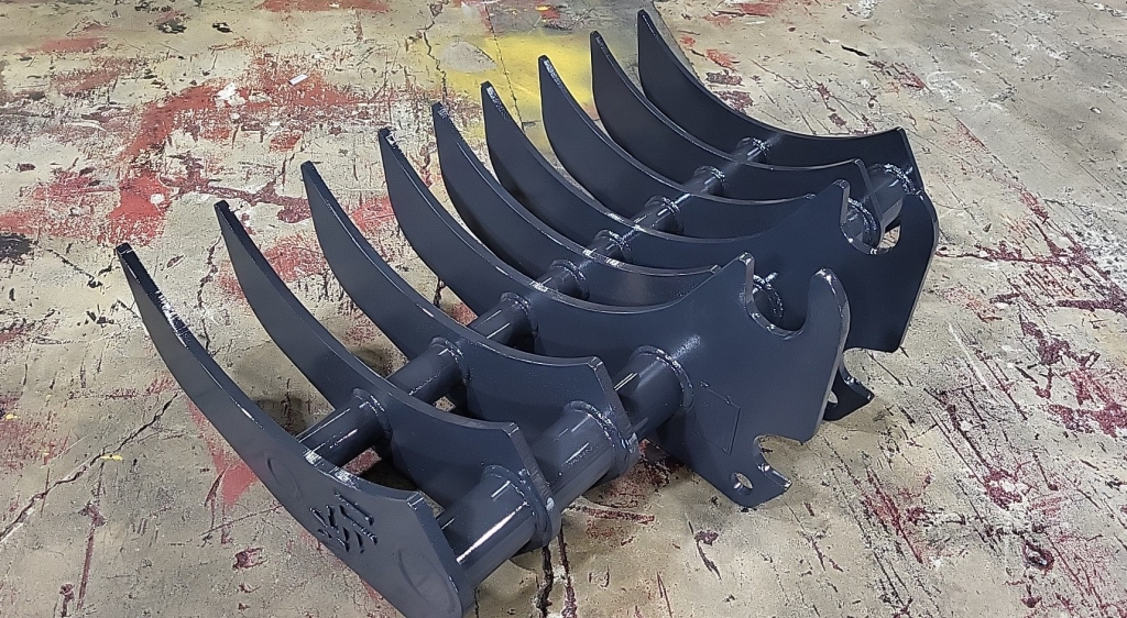 Excavator rake 48 inch fits kubota kx057 u48 u55 quick attach 1