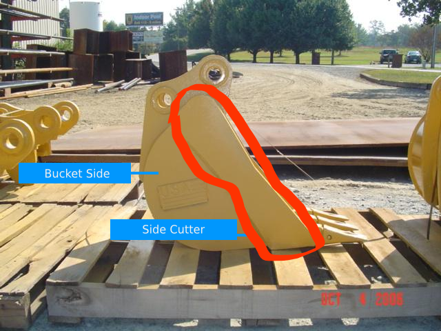 Excavator bucket with side cutter