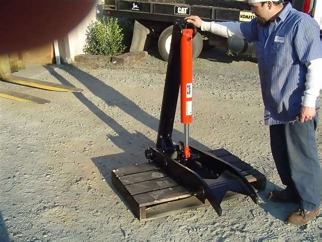 HT1240 hydraulic excavator thumb on a pallet