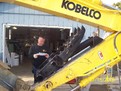 Kobelco Hydraulic Thumb with HT1850 installed