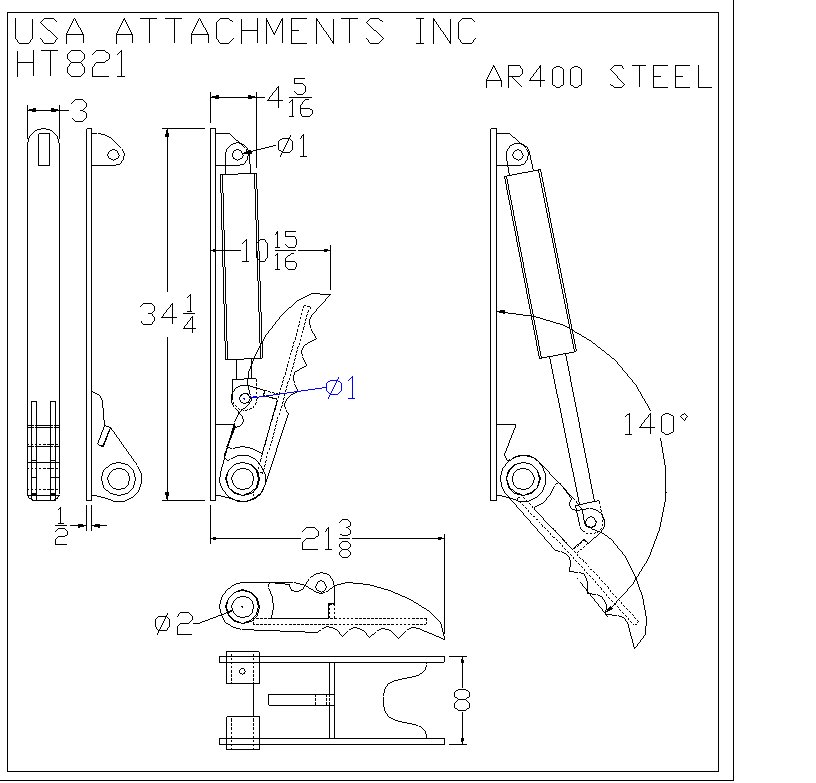 Ht821 mini hydraulic excavator thumb 7