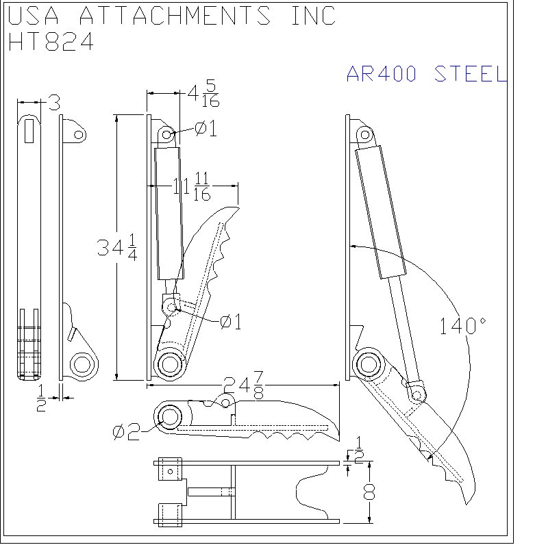 Ht824 hydraulic mini excavator thumb 4