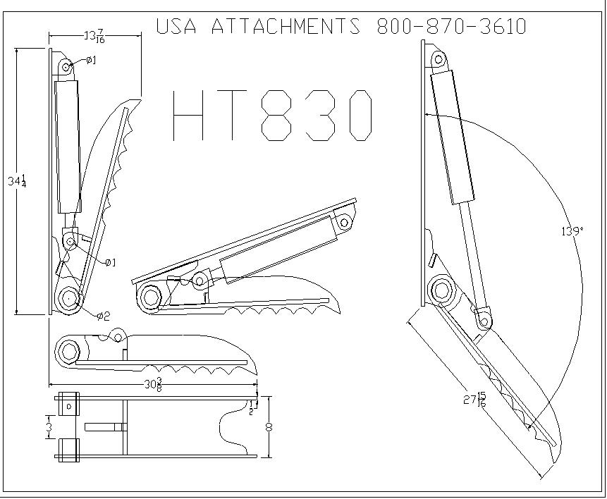ht830 hydraulic excavator thumb 14