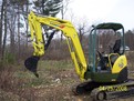 YANMAR VIO 35 with ht830 hydraulic mini excavator thumb by USA Attachments installed