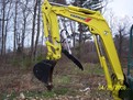 Yanmar VIO 35 mini excavator with 8\" x 30\" hydraulic mini excavator thumb by USA Attachments