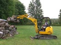 Hydraulic HT830 thumb on a JCB mini excavator