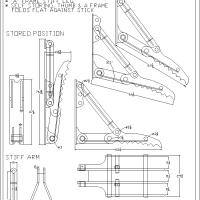 USA ATTACHEMENTS 800-670-3610 MT3062 30 "WIDE X 62"LONG MECHANICAL THUMB FITS MOST MACHINES 50,000 TO 60,000 LBS *AR400 FINGERS 1 1/4" THICK *ADJUSTS TO THREE POSITIONS *ALL PINS & CROSS BARS 1045 CF * "A"FRAME STIFF LEG *SELF STORING, THUMB & A FRAME FOLDS FLAT AGAINST STICK STORED POSITION STIFF ARM