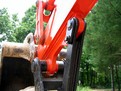 MT824 mini excavator thumb installed on a Kubota excavator