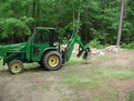 john deere 430 mini backhoe farm tractor with 8"x24" thumb installed