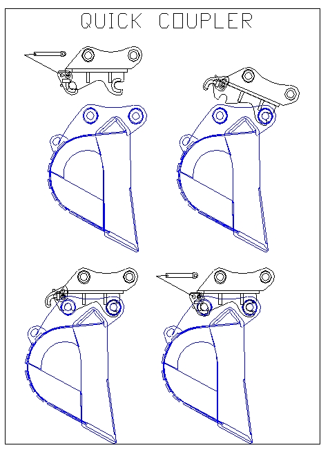 Quick Coupler for excavators: PGC135 line drawing.