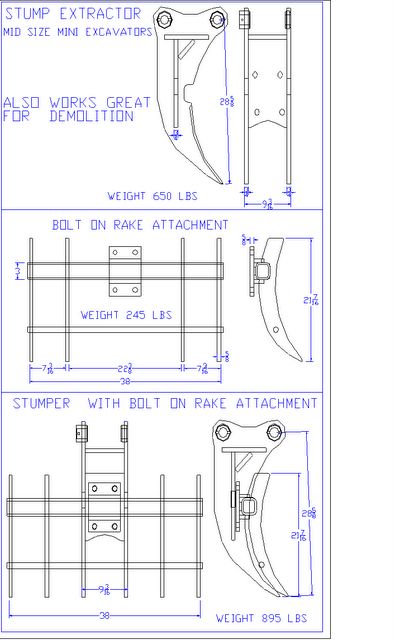 midsize mini excavator tree stumper 5